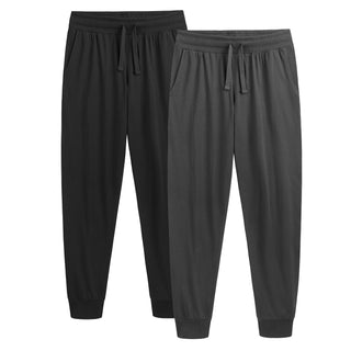 2PK Mens Black/Grey Lounge Pants- Cuffed